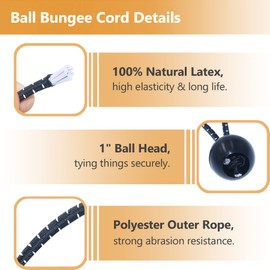 HomWanna Bungee Balls Cords 25Pcs - 4 inch Flag Bungees Ties, Heavy Duty Tarp Banner Marquee Canopy Elastic Tie Down Straps for Telescopic Flag Pole Camping Tent Tarpaulin Cargo, UV Resistant