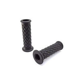 Motorcycle Hand Grips for 7/8 inch Handlebars | Diamond Style in Black | Premium Comfort with Durable Rubber | Perfect all Street Bikes and Cafe Racers - 2 PCS