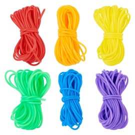 32.8 Yards 2 mm Hollow Pipe Rubber Tube Cords, Colorful Barber Cord for Knitting Stitch Holder, 2 mm Tubing Rubber Cord with Spool for Bracelet Jewelry Making DIY Crafts