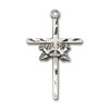 Bonyak Jewelry Sterling Silver Doves/Cross Pendant 1 x 5/8 inches