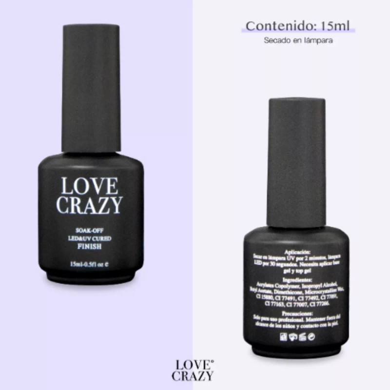 Love creazy Gel Finalizador Top Coat Finish Love Crazy 15ml