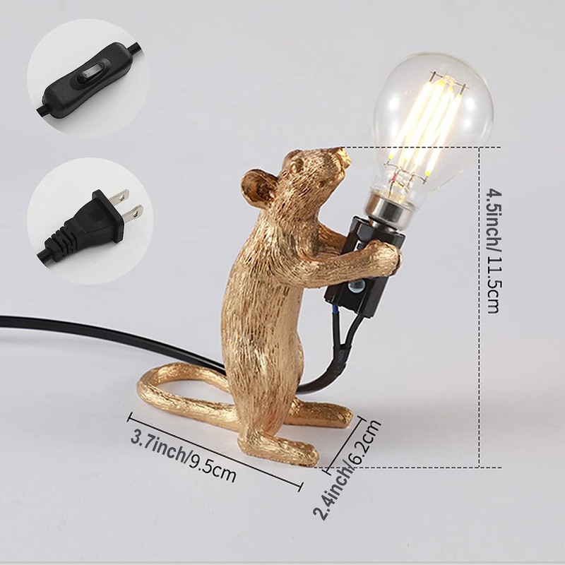 Modern Resin Mouse Lamp Table Lights,Mouse Shape Creative Desk Lamps