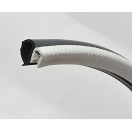 Light Gray Door Rubber Seal Extrusion Horizontal Bulb 16mm Bulb Height x 1-3.5mm Grip Range x 13.6mm U Height (7.50 Meter)