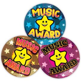 Stone Melon School Reward Stickers 144 Music Star Well Done Stickers 30mm Round Awards Nursery Teachers Parents Children Kids