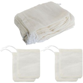 XGNG 50PCS 3x4in Reusable Sachet Drawstring Packing Bag Cheesecloth Cold Brew Coffee Tea Bags Soup Bags Cheesecloth Bags for Straining, Spice Bags for Cooking, Drawstring Muslin Sachet Coffee Tea Brew