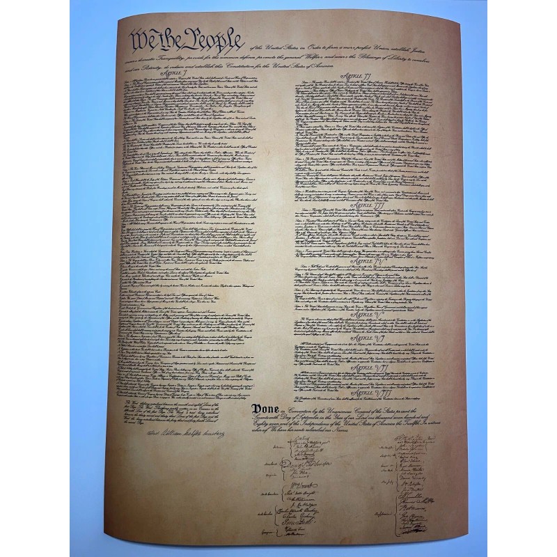 United States Constitution Poster American Constitution Print USA Documents