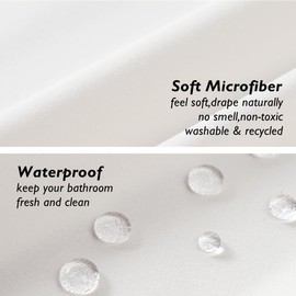 Felisa Cream White Fabric Shower Curtain Liner with 6 Magnets,72 x 72 inch Hotel Quality & Soft Cloth Shower Curtain,Washable Shower Curtain for Bathroom