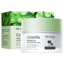 BIOAQUA Crema Facial Centella Asiatica Nourish Repair, Control de Aceite Anti-Acné, 50g