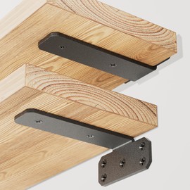 SKYSEN 6 Pack 6" Floating Shelf Bracket, Shelves Brackets, Wood Shelving Brackets Hardware - Heavy Duty - 4/6/8/10/12 inch - Real Hidden Bracket Design（tzj6-6）