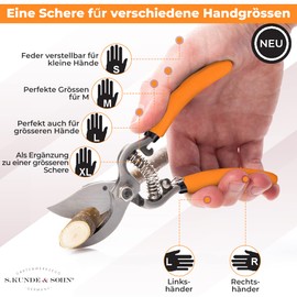 SKS 6 Tradition - Forged Secateurs - Pruning Shears & Rose Shears - Bypass Scissors - Cuts up to Diameter 20 mm