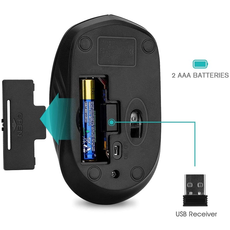 Rii Wireless Mouse, 2.4G Portable Computer Mice for PC, Laptop,