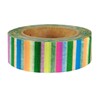 Wrapables Striped Japanese Washi Masking Tape, Clear and Multi-Color Short