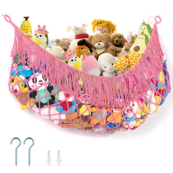 PrimZooty Stuffed Animal Hammock - Extra Large 56'' Long/Pink, Stuffed