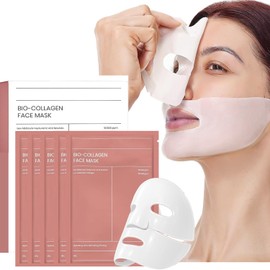 10pcs Mascarilla de ColáGeno-Colageno,Bio Mascarilla Colageno,Mascarilla Facial Coreana de Colágeno Hidrogel Nocturna - Hidratación Profundo para Minimizar Poros,Reafirmar e Hidratar la Piel. (5 piezas)