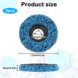 2PCS 115mm (4.5 Inch) Blue Strip Discs,Heavy-Duty Poly Paint Removal Wheels for Angle Grinders, Efficiently Clean Rust, Paint, Welds & Oxidation