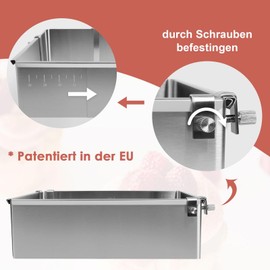 Marsred 8 cm eckig verstellbar Backrahmen mit Schrauben, Edelstahl Backform, hoch quadratische Kuchenform, Zerlegbar Backring eckig für Backen, Schichttorten,Dekorieren
