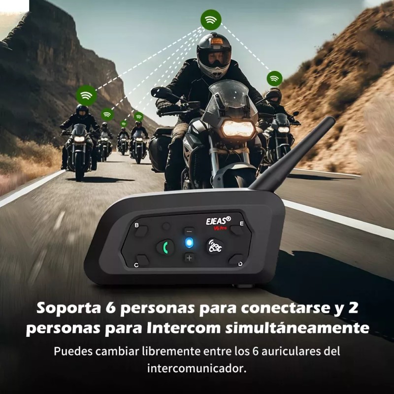 Ejeas Par De Intercomunicadores Para Cascos De Moto Ejeas V6