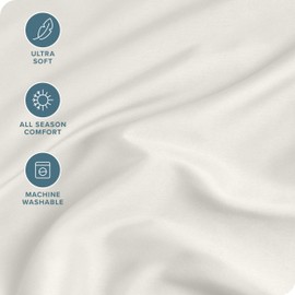 Bare Home Queen Fitted Sheet - Extra Deep Pocket Fitted Sheet - Premium 1800 Microfiber - Ultra-Soft Wrinkle Free - Queen Deep Pocket Bottom Sheets (Queen - 11" to 22" Pocket, Cream)