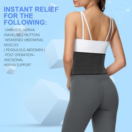 LAFUYSO Umbilical Hernia Belt for Women and Men - Abdominal Support Binder with Compression Pad - Navel Ventral Epigastric Incisional and Belly Button Hernias Surgery Prevention Aid (L-XXL)