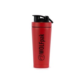 WOLFpak Shaker (Savage Red Shaker) 24oz Protein Shaker Bottle for Gym, Leakproof Pre Workout Mixer Cup, Reusable Blender Bottle Alternative with Flip Cap