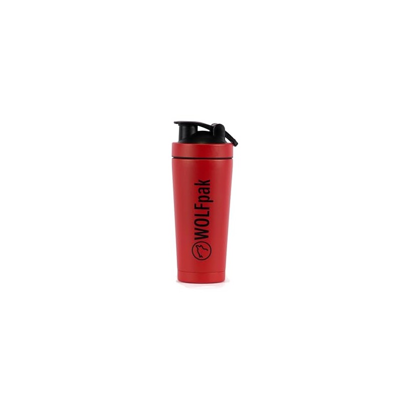 WOLFpak Shaker (Savage Red Shaker) 24oz Protein Shaker Bottle for