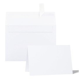 Packpal Blank Cards and Envelopes 5X7, 50Pack Self Seal White Fold Cardstock with Envelope for Wedding Invitation, DIY Note Cards, Homemade Cards, Thank You Greeting Card