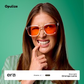 OPULIZE ERA Sleep & Recovery Glasses - Orange Lens - 99.9% Blue Light Blocking - Anti-Reflective & Anti-Glare - 2 Pack - UV400 Protection - Oversized Frame - Night Glasses - Men & Women