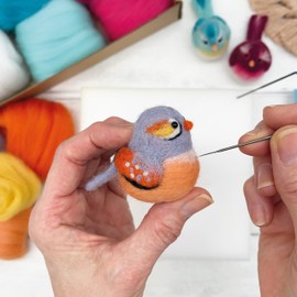 Bergin & Bath Needle Felting Kit Baby Birds - Adult Art Craft Kit for Making Three Little Wool Bird Decorations
