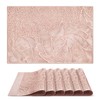 fanquare Rose Gold Leaf Pattern Rectangle Placemats, Set of 6,