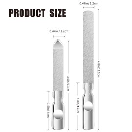 Velodios Heavy Duty Nail File for Men and Women, Reusable Stainless Steel Fingernail Files, Double Sided Stainless Steel Nail File with Leather Case, Great for Home and Salon – 2PCS
