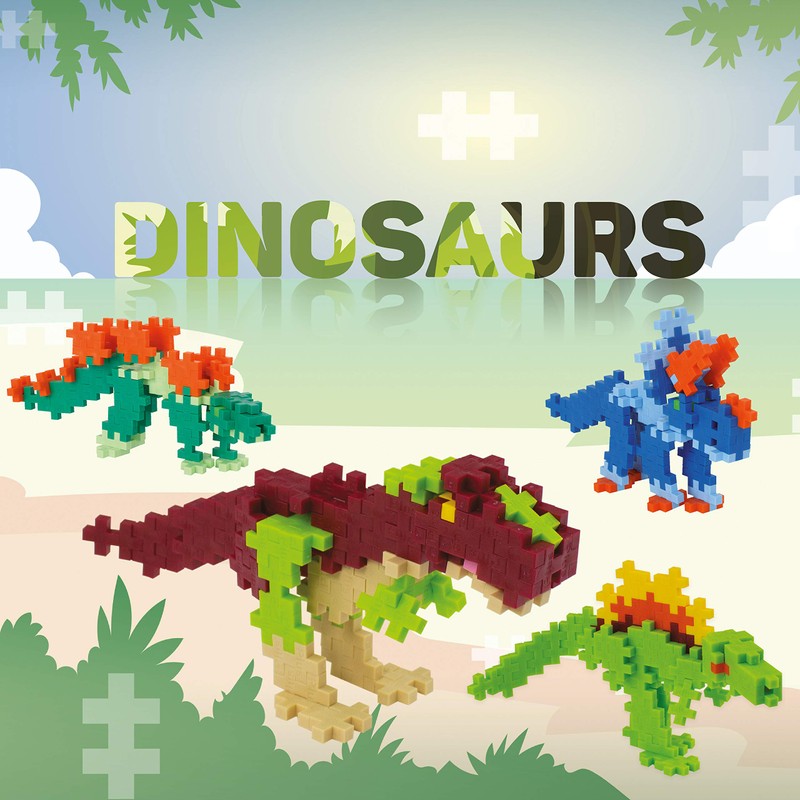 Plus-Plus 7266 Ingenious Construction Toy, Dinosaur Mix, Bundle of 4