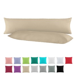 Double Pack Cotton Reinforced Pillow Cases For Side Sleeper Pillow - 40 x 145 cm In 13 Modern Colours