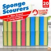 20pk Small Sponge Scourer for Kitchen | Blue, Pink, Yellow
