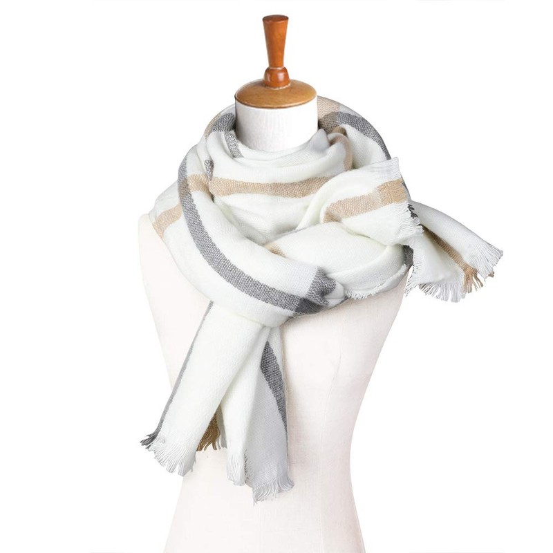 Superora Women's Scarf XXL Shoulder Scarf Checked Blanket Scarf Cuddly