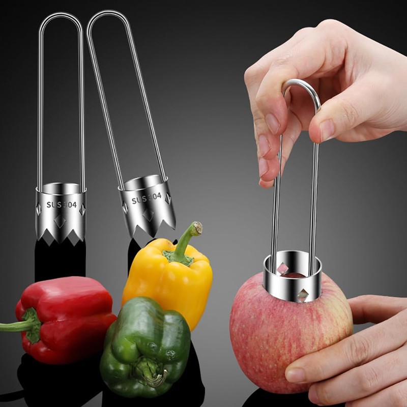 2Pcs Universal Stainless Steel Fruit Core Remover,Multifunctional Home Kitchen Fruit