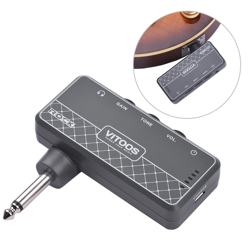 VITOOS ROCK Guitar Headphone Amplifier Amp 1/4 Inch Plug 3.5mm