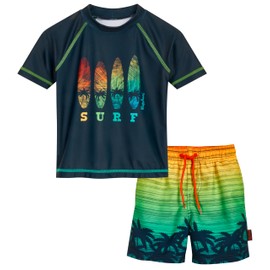 Playshoes Boys 2-Piece Rash Guard Set, SURF, 110 - 116