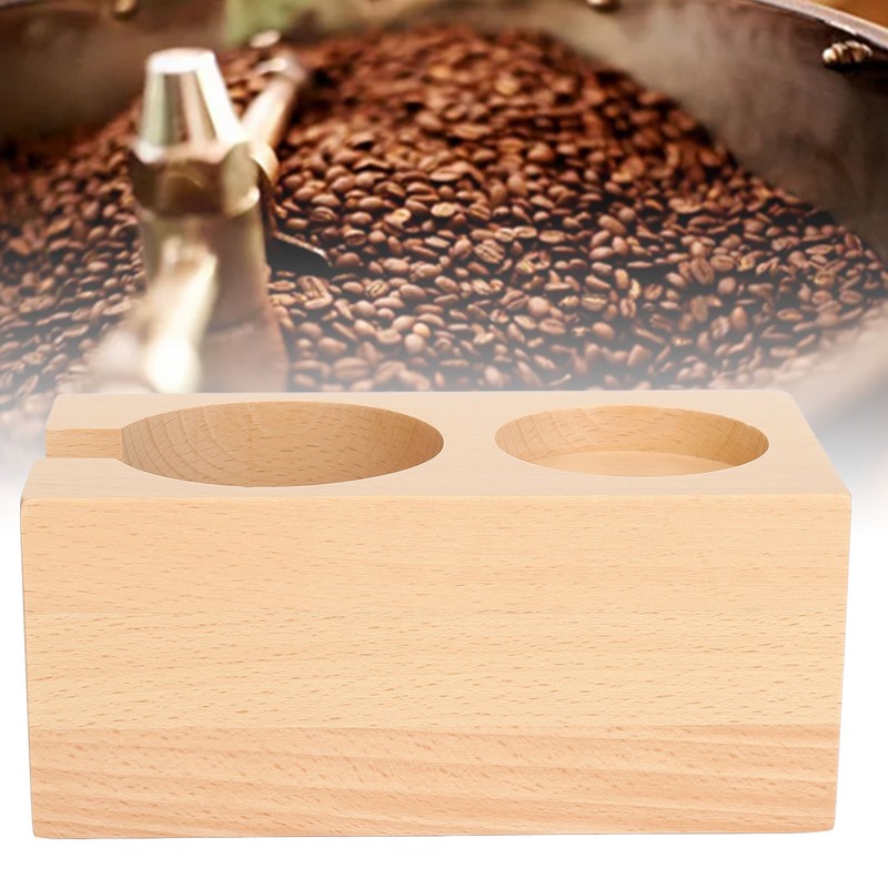 Wooden Coffee Tamper Station Stable Prevent Slip Coffee Tamper Holder