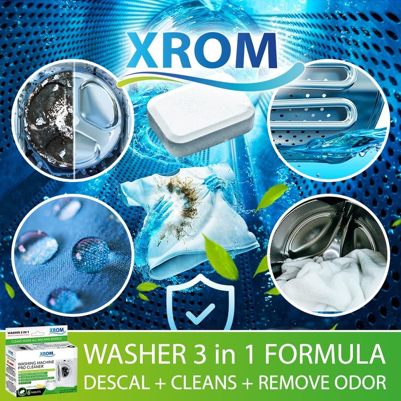 XROM High Efficiency Washing Machine Cleaner Tablets 3 in 1