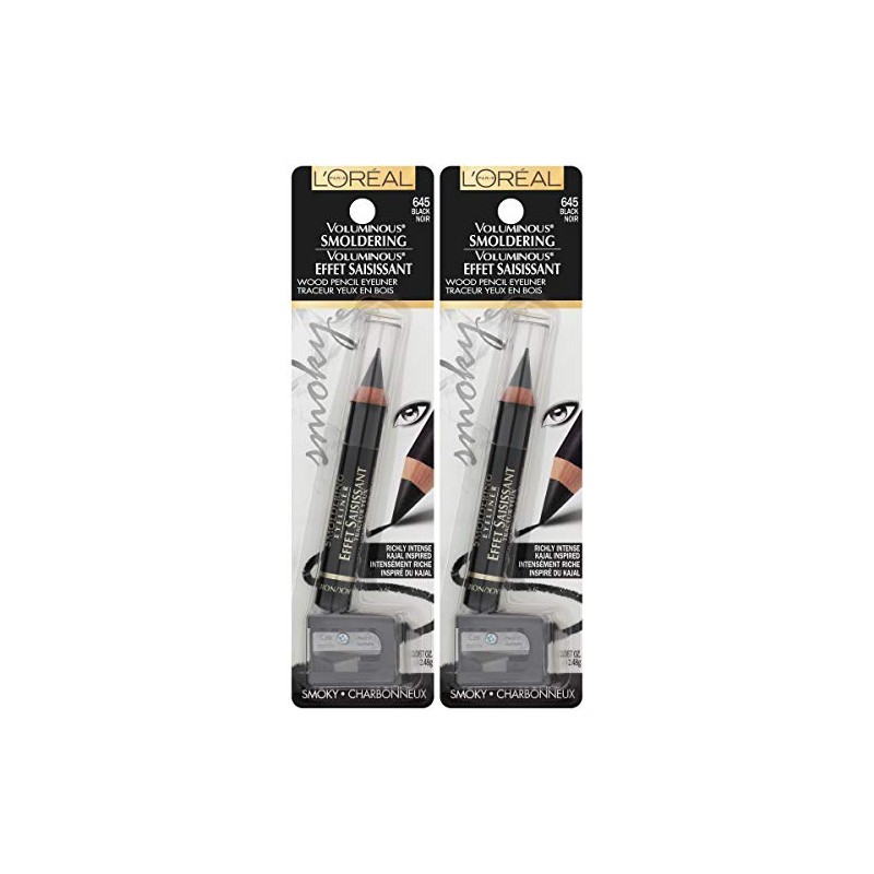 LOreal Paris Makeup Voluminous Smoldering Pencil Eyeliner with Custom Sharpener,