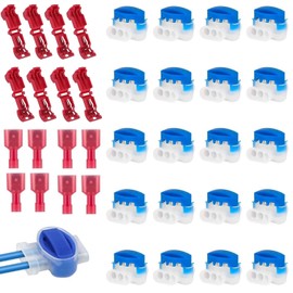 20 Pcs Waterproof Wire Connectors with 16 Pcs Connection Terminals, Lawnmower Cable Repair Kit, Lawnmower Cable Connector for Robotic Lawn Mower Automower Irrigation Applications