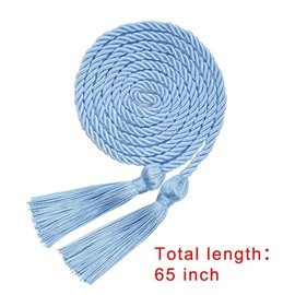 HOVEOX 6 Pieces Graduation Cords Tassels Cord Honor Cords with Tassel Graduation Honor Cords for Graduation Students (Light Blue)