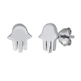 Sterling Silver Four Hand of God Stud Earrings