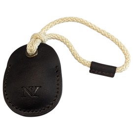 NEYYOS Airtag Pendant Made of Genuine Leather, Air Tag Tracker, Portable Case & Key Fob, Protective Key Finder, Holder, Keychain Holder Case for Key Ring (Coffee, B)