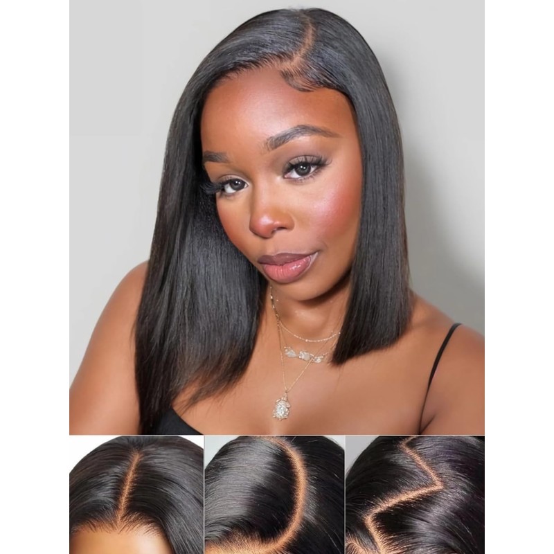 Julia Hair 12 Inch Yaki Straight Bob Wig 13x4 HD
