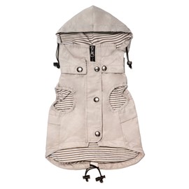 Sleeveless Zip Up Dog Raincoat with Reflective Buttons, Pockets, Rain/Water Resistant, Adjustable Drawstring, & Removable Hood - Size XS to XL - Stylish Premium Dog Raincoats (XX-Small, Yellow)