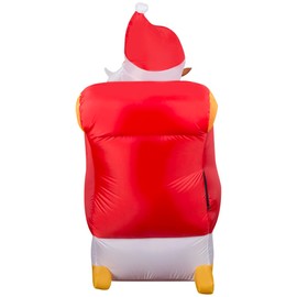 Gemmy Lightshow Airblown Inflatable Sewn in Micro LED Santa and Sleigh Takeoff Scene, 5.5 ft Tall