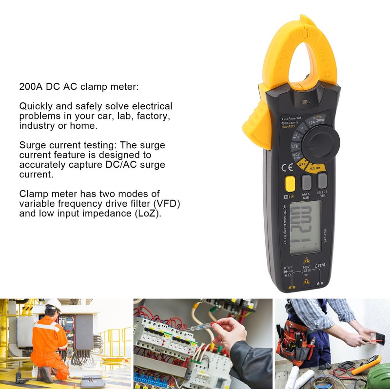 Clamp Meter High Accuracy 4000 Counts Multifunctional Multimeter for Home