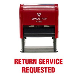 Return Service Requested Self Inking Rubber Stamp (Red Ink) - Medium
