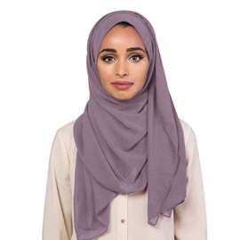 ANKOMINA Women Solid Color Bubble Chiffon Long Scarf Shawl Fashion Soft Muslim Hijab Head Wrap Scarves